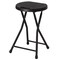 Basicwise 18-inch Portable Folding Stool with Handle Compact Chair with Non-Slip Feet and Metal Frame Legs for Indoor & Outdoor Use Ideal for Dorm Kitchen Vanity Game Room Garden Porch & Home Bar
